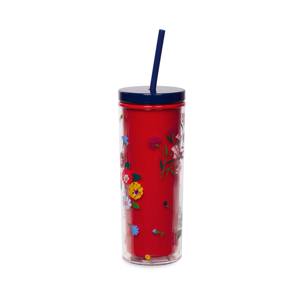 Kate Spade New York Acrylic Tumbler with Straw, Bouquet Toss