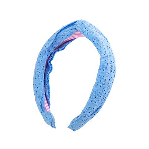 Twist Headband, Frenchie Blue Eyelet