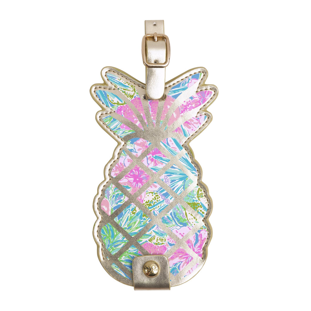 Lilly Pulitzer Luggage Tag, Swizzle In, Pineapple Shape