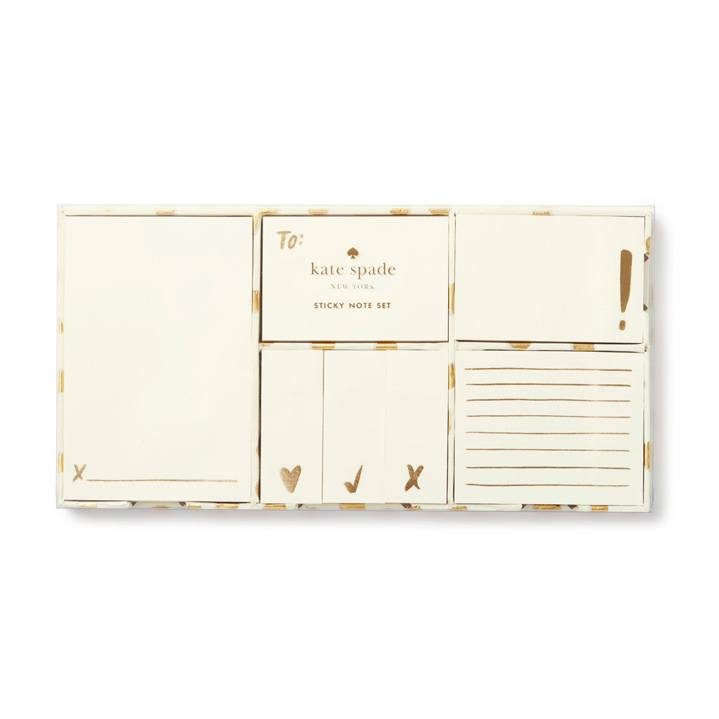 kate spade new york Sticky Note Set - Gold Flamingo Dot