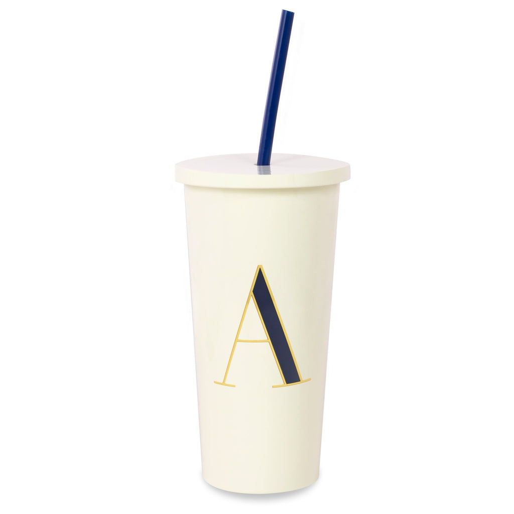 kate spade new york Initial Tumbler With Straw, A