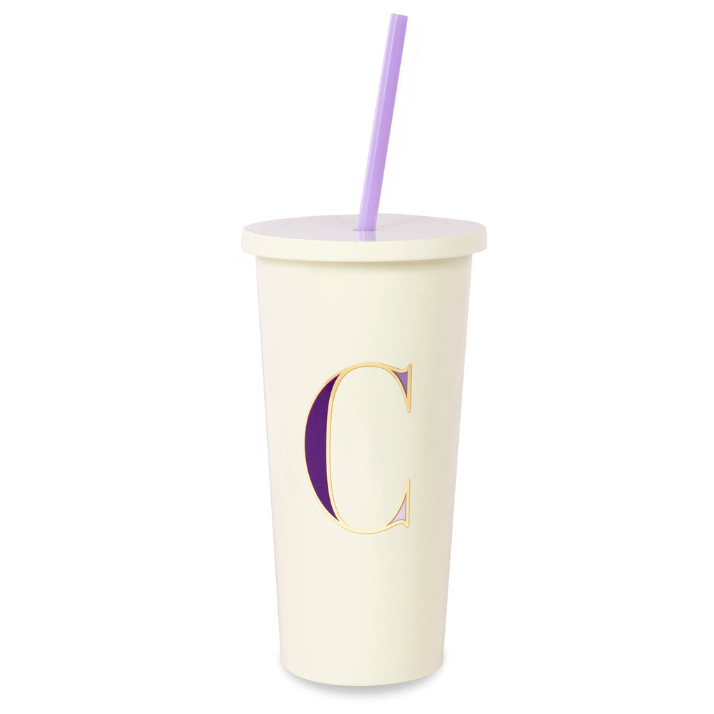 kate spade new york Initial Tumbler With Straw, C