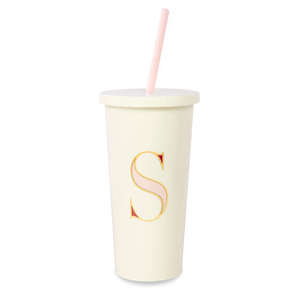 kate spade new york Initial Tumbler With Straw, S